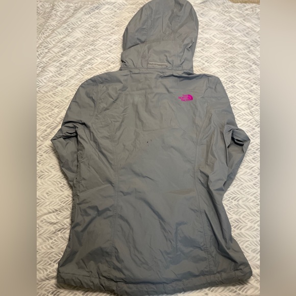 Grey/Pink Northface Rain Jacket (Small) - Picture 2 of 4